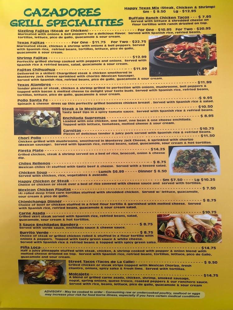 Cazadores Mexican Cantina & Grill Menu image 2